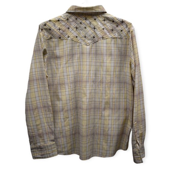 ONeill Lost Shirt M Mens Button Down Plaid Western Embroidered Rockabilly Cowboy - Picture 6 of 7